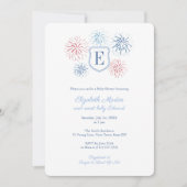 Preppy 4 juli Monogram Boy Baby shower Party Kaart (Voorkant)