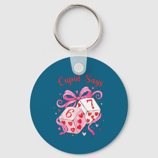 Preppy 67 Valentine Six Seven Dice 6 7 Men Women K Sleutelhanger (Voorkant)