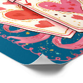 Preppy 6 7 Valentine Couple Love Hearts Playing Ca Poster (Hoek)