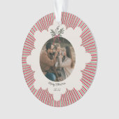 Preppy Acrylic Christmas Ornament with Photo  (voorkant)