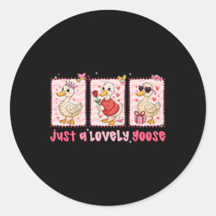Preppy Alleen Een Lieve Gans Valentijnsdag Grappig Ronde Sticker