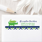 Preppy Alligator aangepaste Adresetiketten Etiket (Insitu)