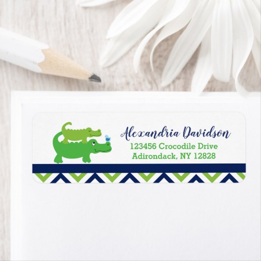 Preppy Alligator aangepaste Adresetiketten Etiket (Insitu)