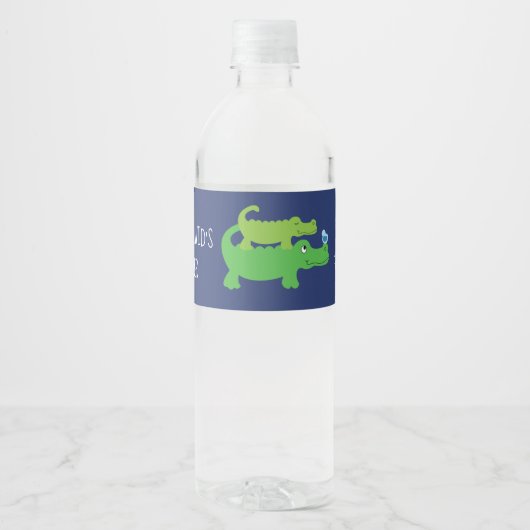 Preppy Alligator Baby Boy Water Etiket (Voorkant)