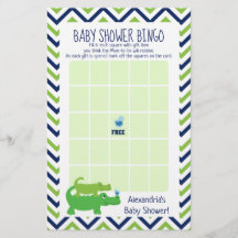 Preppy Alligator Baby shower Bingo