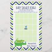 Preppy Alligator Baby shower Bingo (Voorkant)