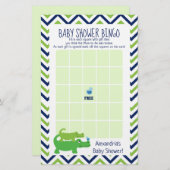 Preppy Alligator Baby shower Bingo (Voorkant / Achterkant)