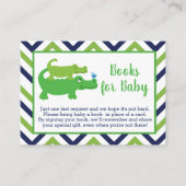 Preppy Alligator Baby shower Book Request Cards Informatiekaartje (Voorkant)