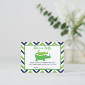 Preppy Alligator Baby shower Diaper Raffle-kaarten Informatiekaartje (Staand voorkant)
