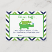 Preppy Alligator Baby shower Diaper Raffle-kaarten Informatiekaartje (Voorkant)