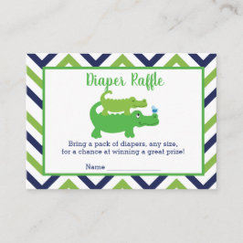 Preppy Alligator Baby shower Diaper Raffle-kaarten Informatiekaartje