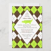 Preppy Alligator Baby shower Invitation Limoen Blu Kaart (Voorkant)