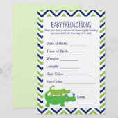 Preppy Alligator Baby shower Predictions Kaart (Voorkant / Achterkant)