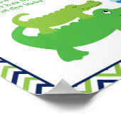 Preppy Alligator Baby shower Zeg geen Baby game Poster (Hoek)