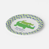 Preppy Alligator Chevron Baby Shower Papieren Bord (Gekanteld)