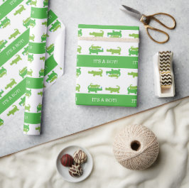 Preppy Alligator Crocodile Boy Wrapping Paper Cadeaupapier