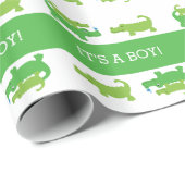 Preppy Alligator Crocodile Boy Wrapping Paper Cadeaupapier (Rol Hoek)