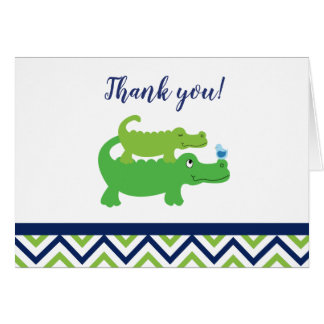 Preppy Alligator Crocodile Folded Bedankt opmerkin