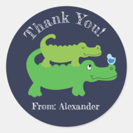 Preppy Alligator Custom Favor Sticker
