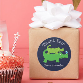 Preppy Alligator Custom Favor Sticker