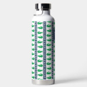 Preppy Alligator Greek Key Stripe – Green & Navy   Waterfles (Rechts)