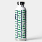 Preppy Alligator Greek Key Stripe – Green & Navy   Waterfles (Links)