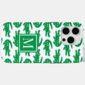 Preppy Alligator – Green & White Case-Mate iPhone Case (Achterkant (horizontaal))