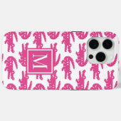 Preppy Alligator – Hot Pink & White Case-Mate iPhone Case (Achterkant (horizontaal))