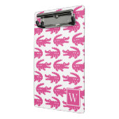 Preppy Alligator - Hot Pink & White Monogram Mini Klembord (Angled2)