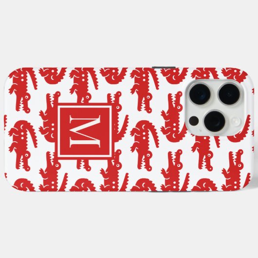 Preppy Alligator – Red & White Case-Mate iPhone Case (Achterkant (horizontaal))