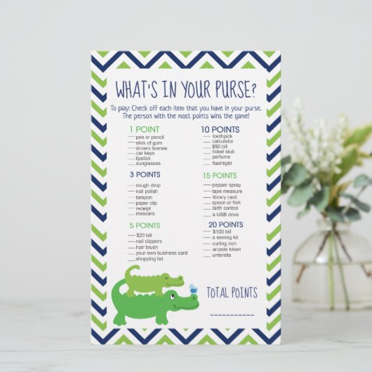 Preppy Alligator Wat zit er in je Purse Game (Staand voorkant)