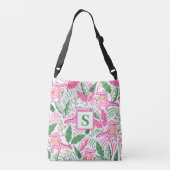 Preppy Alligator Wijn Monogram Crossbody Tas (Achterkant)