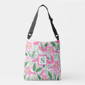 Preppy Alligator Wijn Monogram Crossbody Tas (Voorkant)