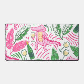 Preppy Alligator Wijn Roze Groen Bureaumat (Voorkant)