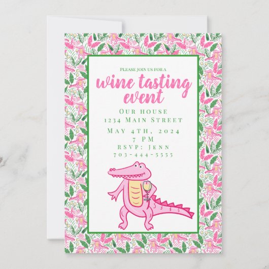 Preppy Alligator wijnproeverij Kaart (Voorkant)