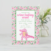 Preppy Alligator wijnproeverij Kaart (Staand voorkant)