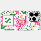 Preppy Alligator Wine Roze Groen Monogram Case-Mate iPhone Case (Achterkant (horizontaal))