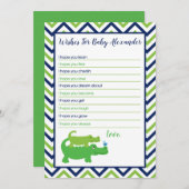 Preppy Alligator Wishes for Baby Kaart (Voorkant / Achterkant)