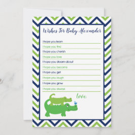 Preppy Alligator Wishes for Baby Kaart