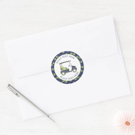 Preppy Alligators Golf Cart Ronde Sticker (Envelop)