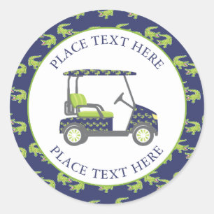 Preppy Alligators Golfkar Ronde Sticker