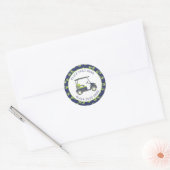 Preppy Alligators Golfkar Ronde Sticker (Envelop)