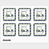 Preppy Alligators Golfkar Vierkante Sticker (Vel)
