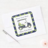 Preppy Alligators Golfkar Vierkante Sticker (Envelop)