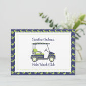 Preppy Alligators Palm Beach Golf Cart Bedankkaart (Staand voorkant)