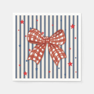 Preppy Americana Baby Shower Servet Gingham Stri