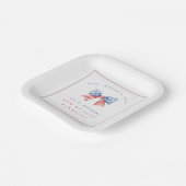 Preppy Amerikaanse Waterverf Bow 4 juli BBQ Papieren Bordje (Gebogen)