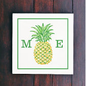 Preppy ananas paar twee Initiaal monogram Servet