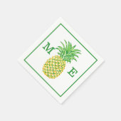 Preppy ananas paar twee Initiaal monogram Servet (Hoek)