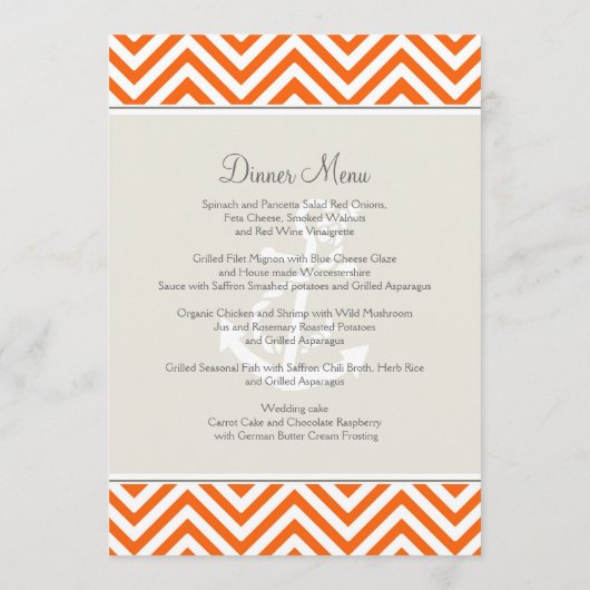 Preppy Anker van de Streep van de Chevron Moderne Menu (Achterkant)